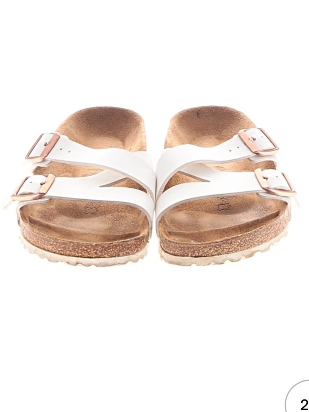 Birkenstock White Arizona Two-Strap Slide - Picture 2 of 2